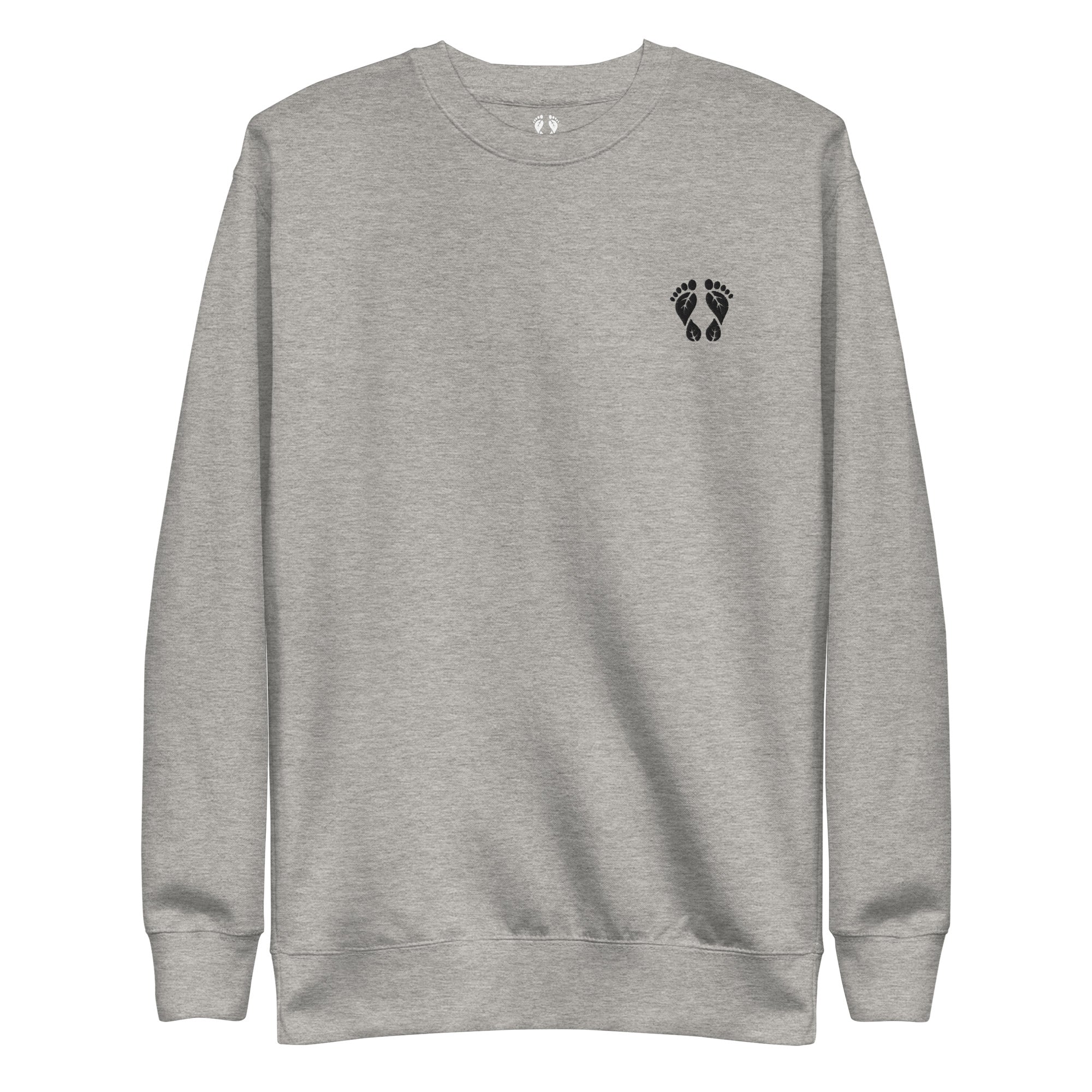 Nature Basics Cotton Embroidered Crewneck Sweatshirt in Gray – Premium Nature-Inspired Apparel by Natura Nation