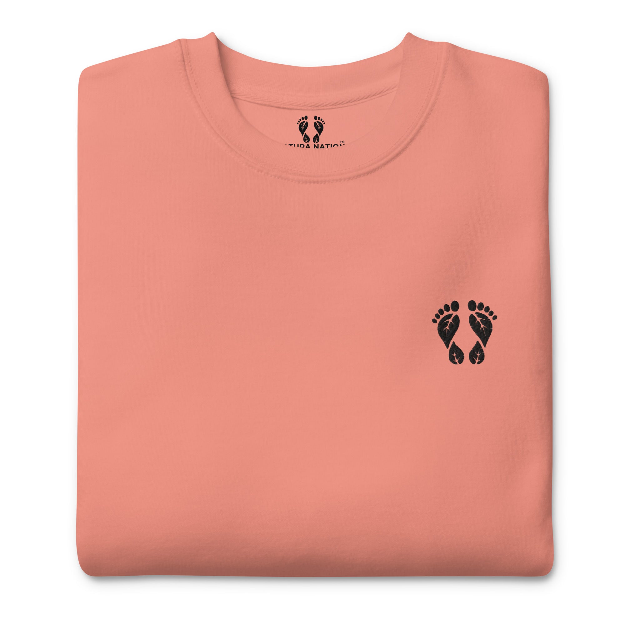 Nature Basics Cotton Embroidered Crewneck Sweatshirt in Rose Pink – Premium Nature-Inspired Apparel by Natura Nation