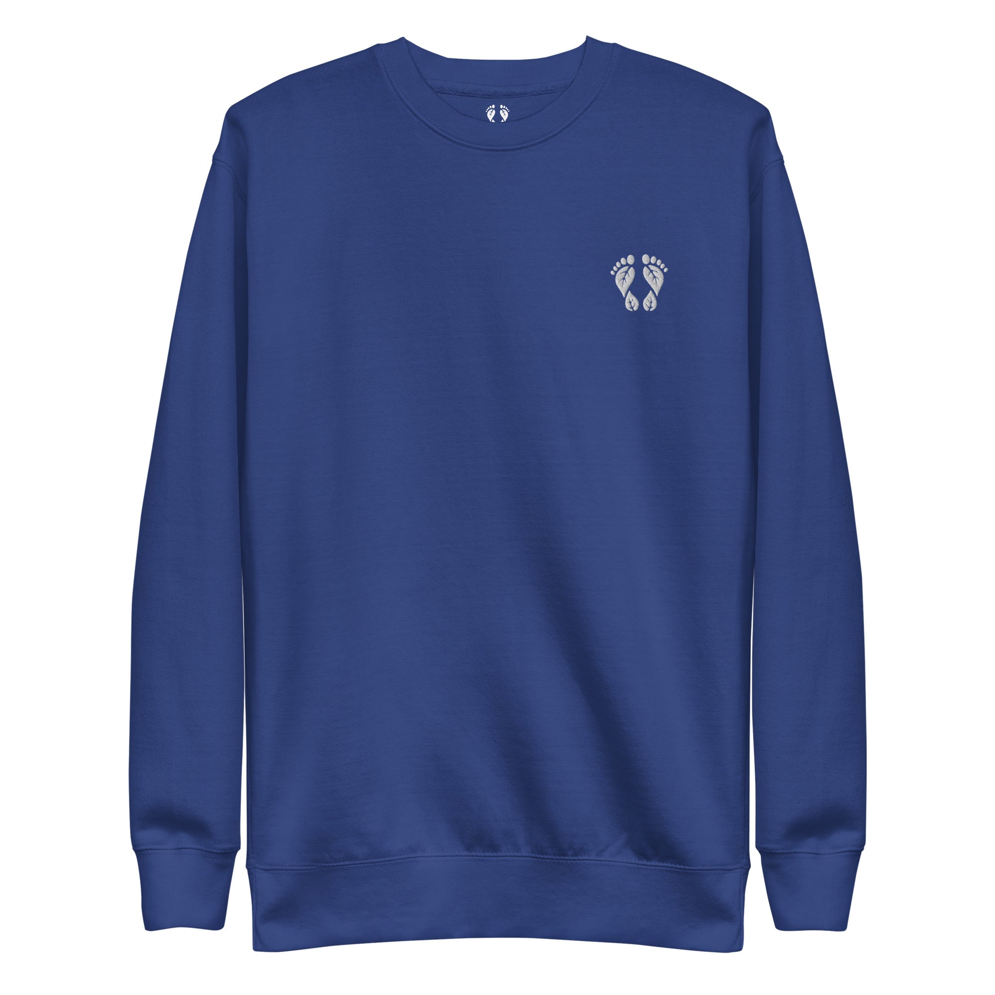 Nature Basics Cotton Embroidered Crewneck Sweatshirt in Royal Blue – Premium Nature-Inspired Apparel by Natura Nation