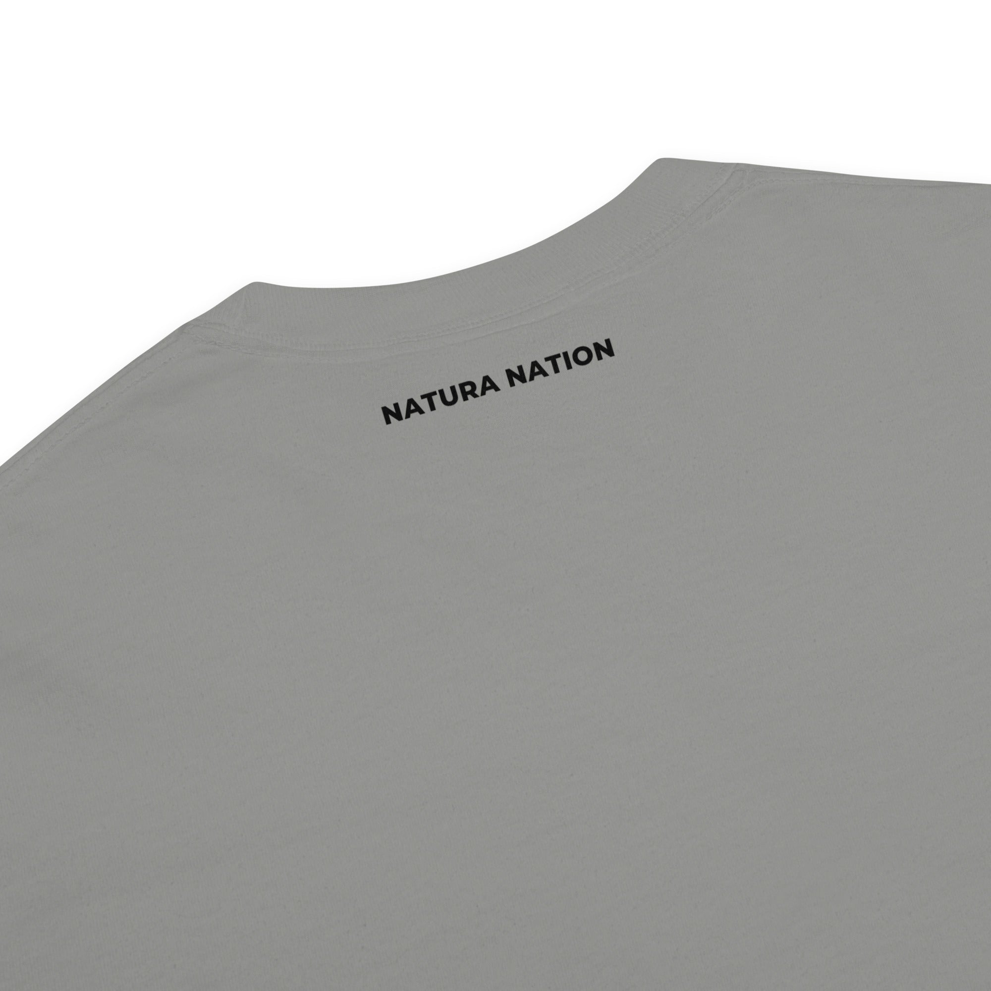 Nature Footprints Cotton Embroidered T-shirt in Grey – Premium Nature-Inspired Apparel by Natura Nation