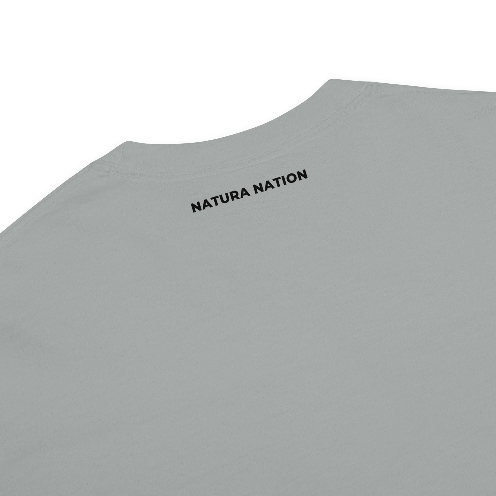 Nature Footprints Cotton Embroidered T-shirt in Grey – Premium Nature-Inspired Apparel by Natura Nation